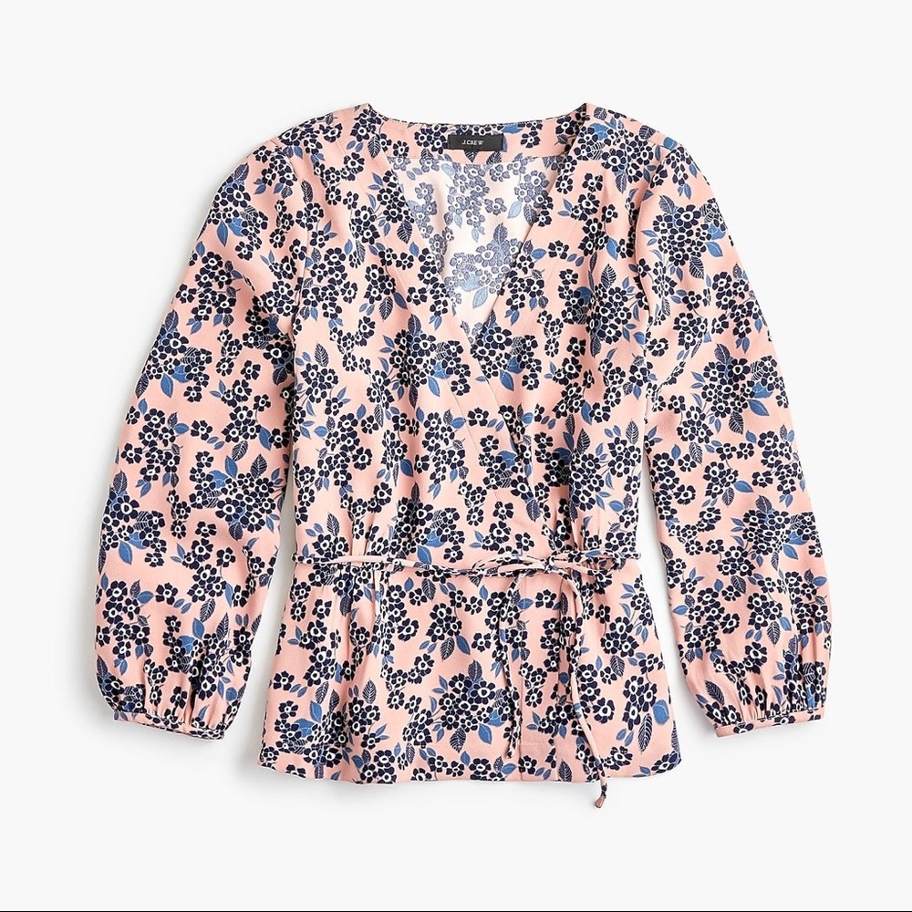 Jcrew Crepe Faux Wrap Top